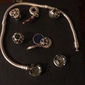 Pandora bracelet with charms